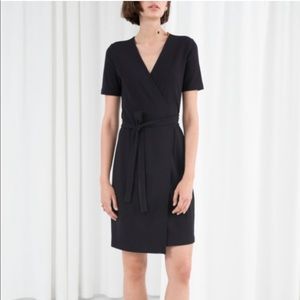 & Other Stories  Strechy Ribbed Wrap Dress XS